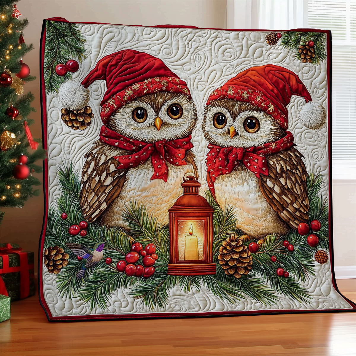 Santa Couple Owl WY0412021CL Quilt