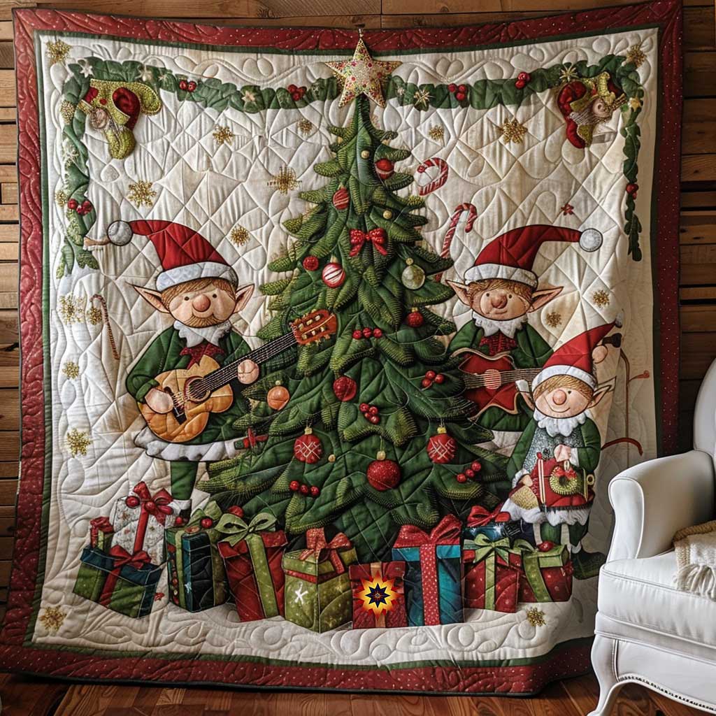 Singing Gnome Christmas WP3010039CL Quilt