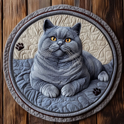 Blue British CP2004167CL Quilted Round Mat