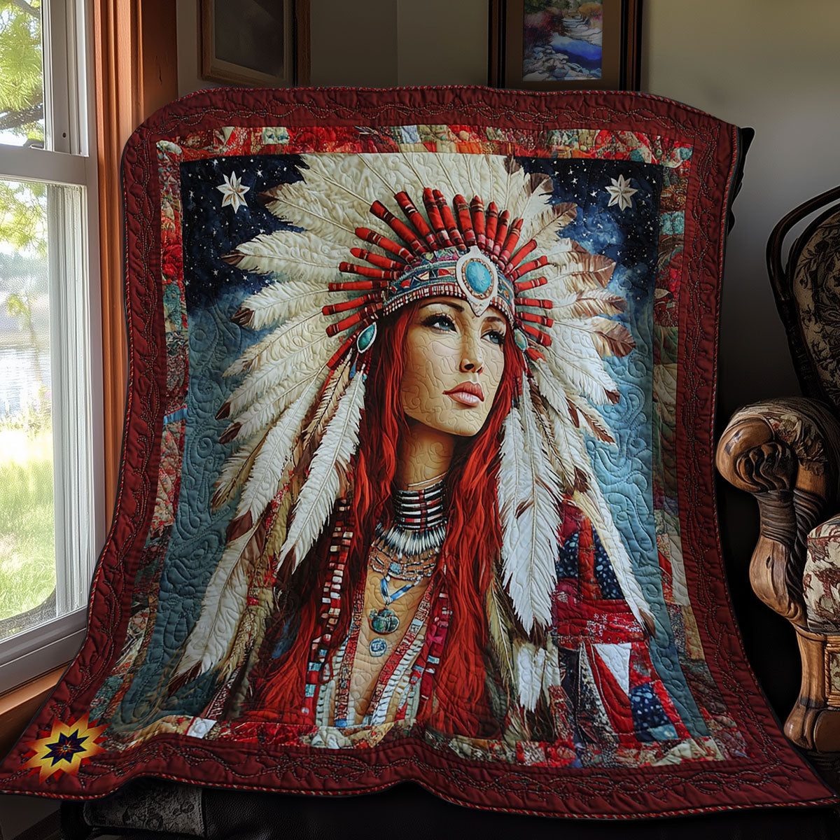 Native American Girl WY2711036CL Quilt