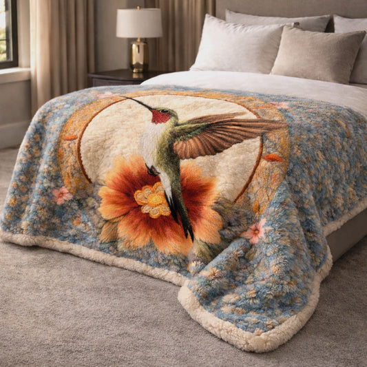 Hummingbird Soar WN1701002CL Faux Fur Throw Blanket