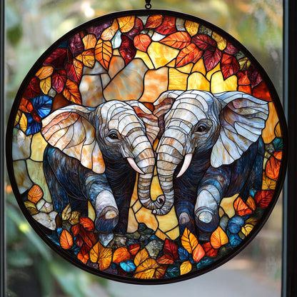 Elephant WU0310040CL Stained Glass Suncatcher