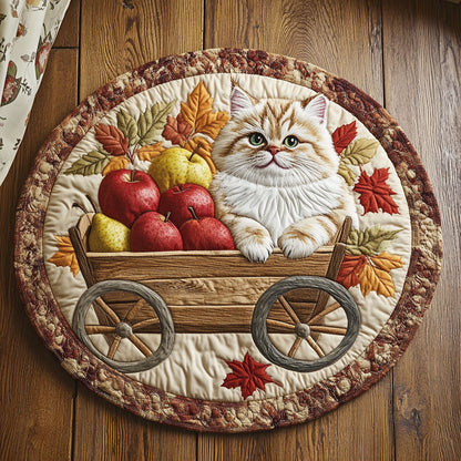 Golden Harvest Cat CW1107026CL Quilted Round Mat