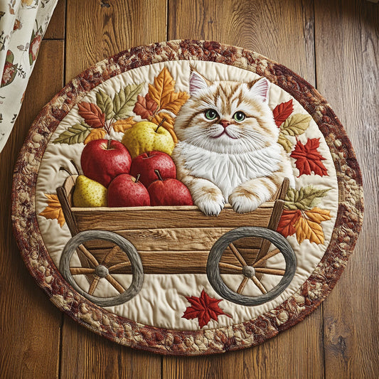 Golden Harvest Cat CW1107026CL Quilted Round Mat