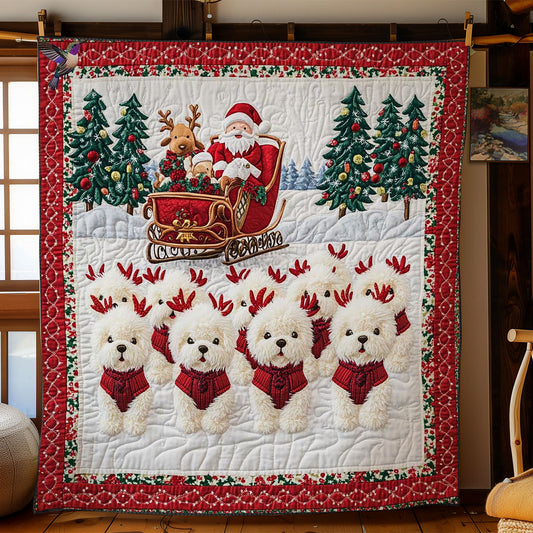 Santa's Little Bichon Frise WN0811041CL Quilt