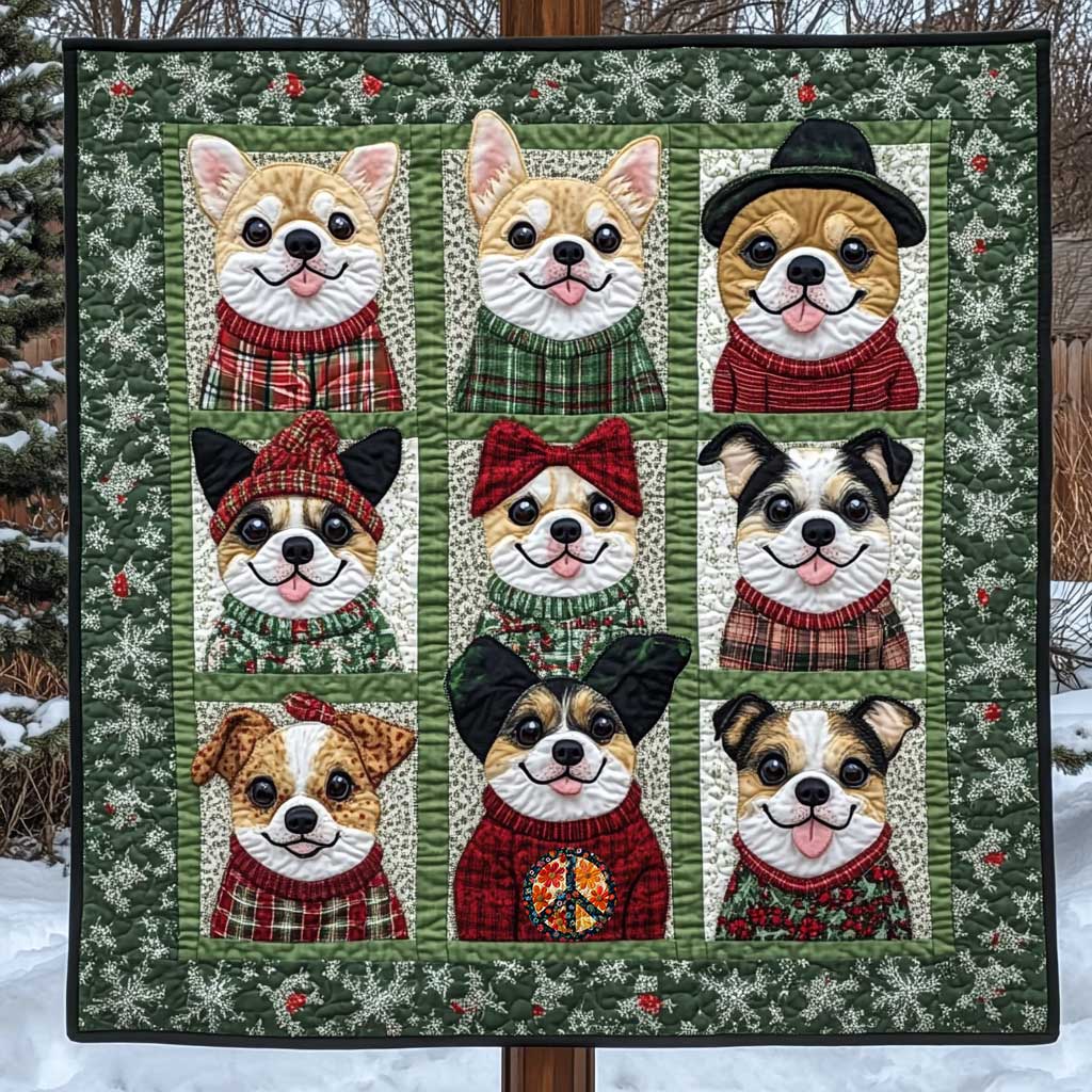 Dog Snowy Christmas WN0710024CL Quilt