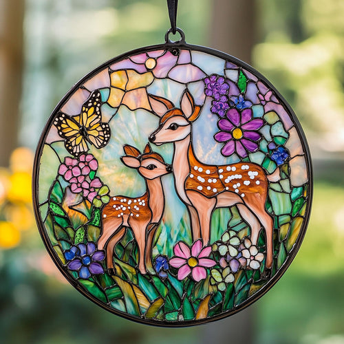Spotted Deer Family WY2801054CL Suncatcher