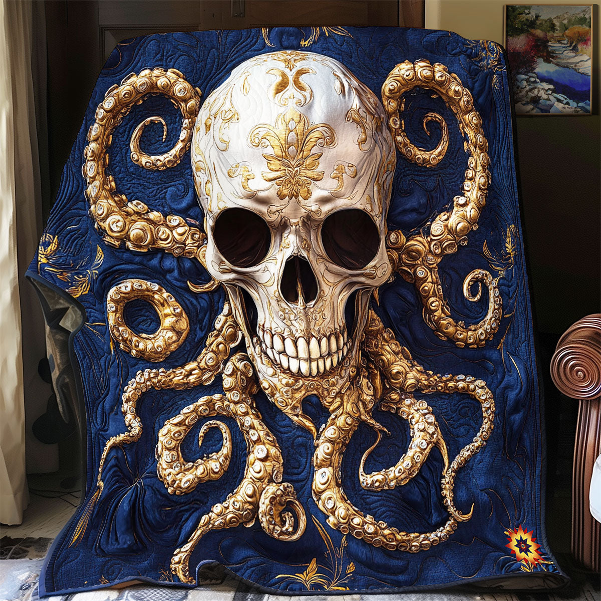 Skull Octopus WY2111036CL Quilt