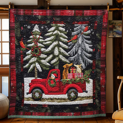 Red Truck And Festive Dachshunds WN1109014CL Quilt