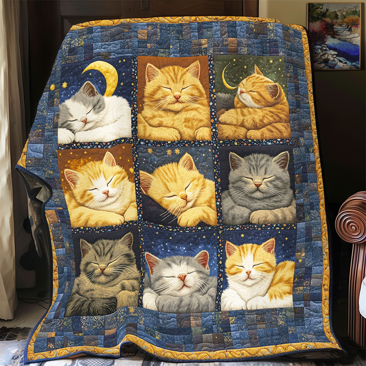 Cute Sleeping Kitten WY1902074CL Quilt