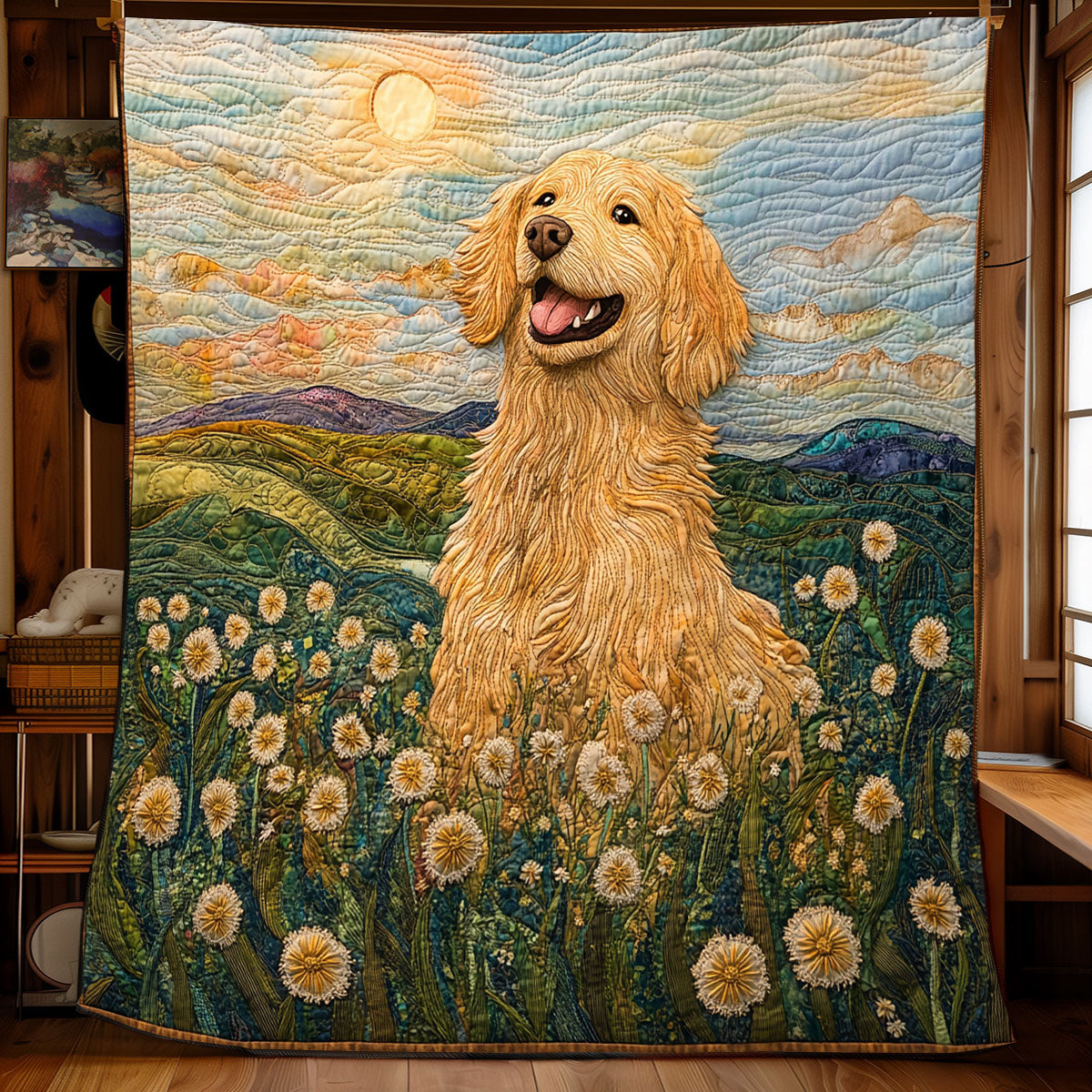 Happy Golden Retriever XB0303014CL Quilt