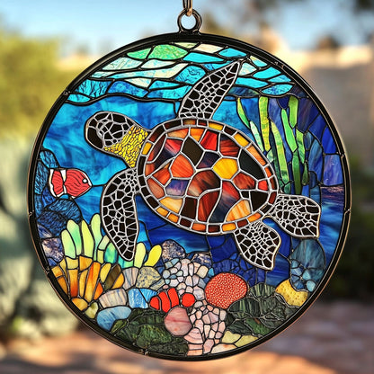 Sea Turtles WU1610031CL Stained Glass Suncatcher