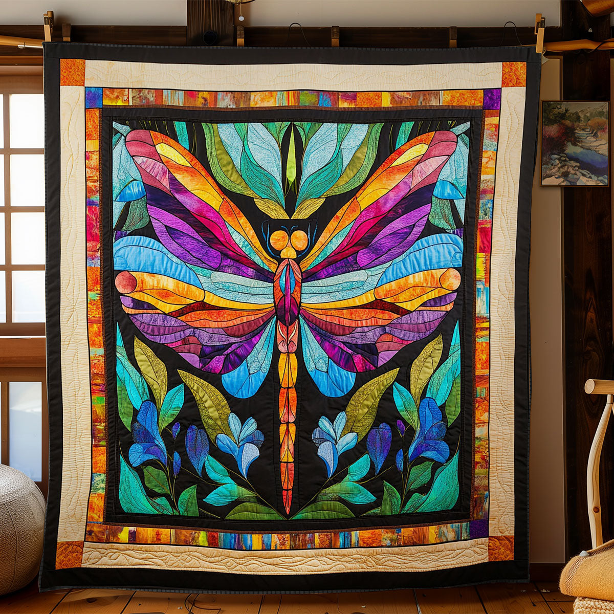 Rainbow Dragonfly WY2702104CL Quilt