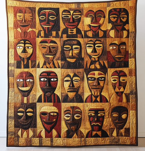 African Tribal Masks WU0801010CL Quilt