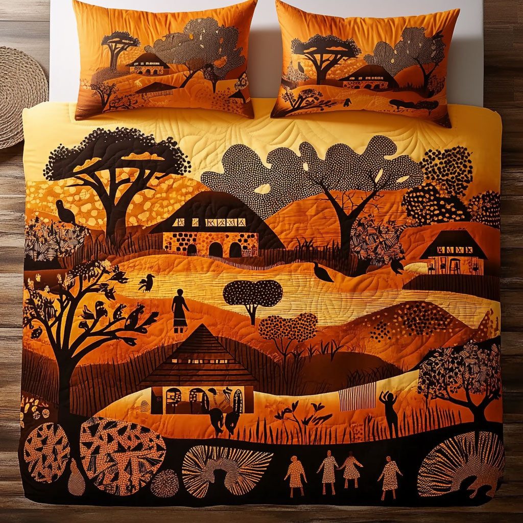 African Village WU2802072CL Duvet Cover Set
