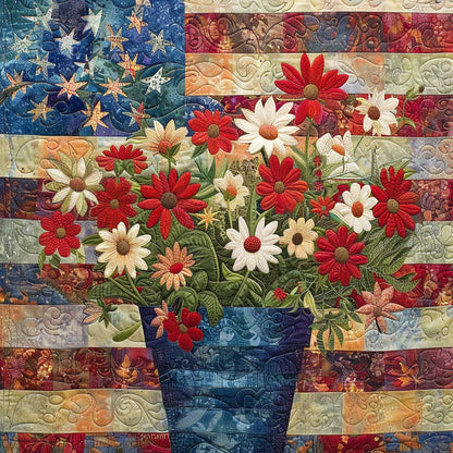 American Patriotic Flower WJ1507004CL Quilt