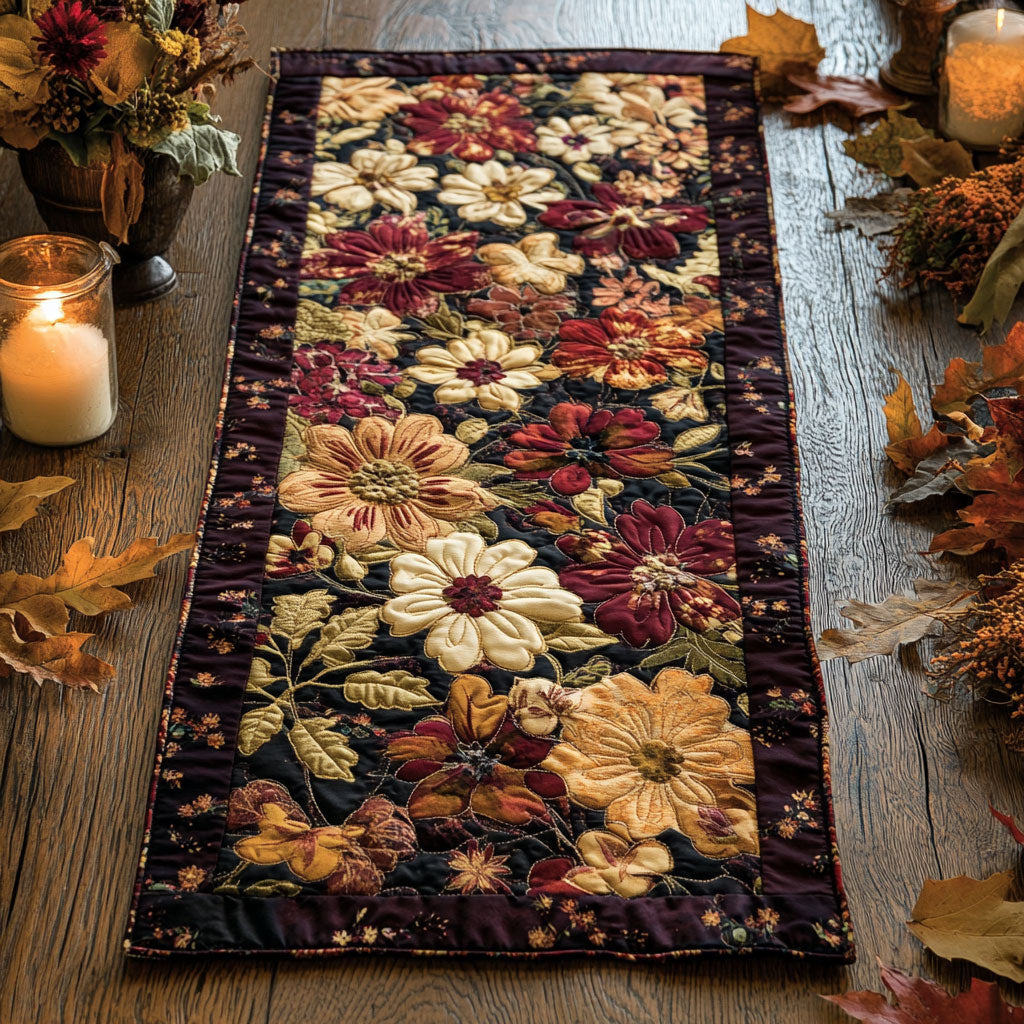 Antique Bloom Quilted Table Runner NCU0NVH453