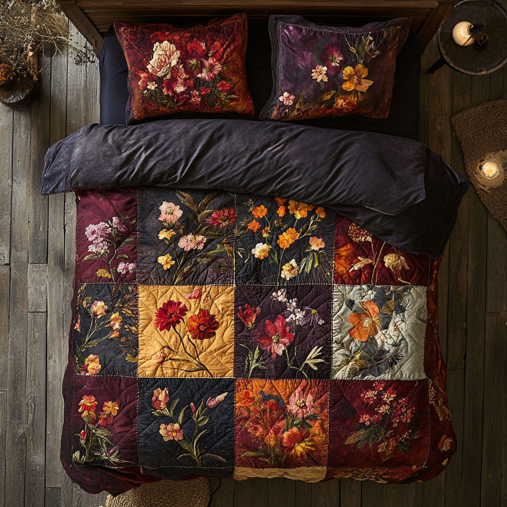Antique Floral Patchwork WU2502012CL Duvet Cover Set