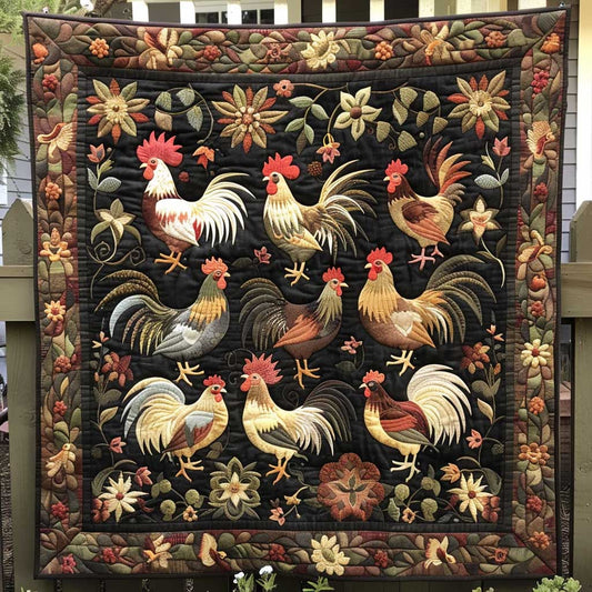 Antique Roosters XR0908030CL Quilt