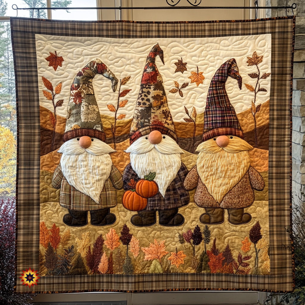 Autumn Gnomes WU1612014CL Quilt