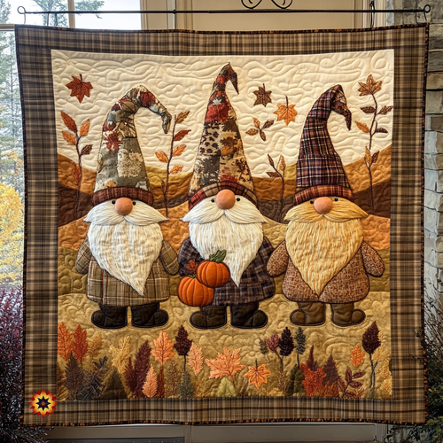Autumn Gnomes WU1612014CL Quilt