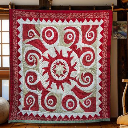 Swirly Red Star WJ2009022CL Quilt