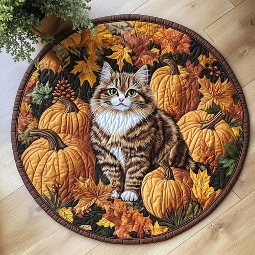 Autumn Cat CW0807001CL Quilted Round Mat