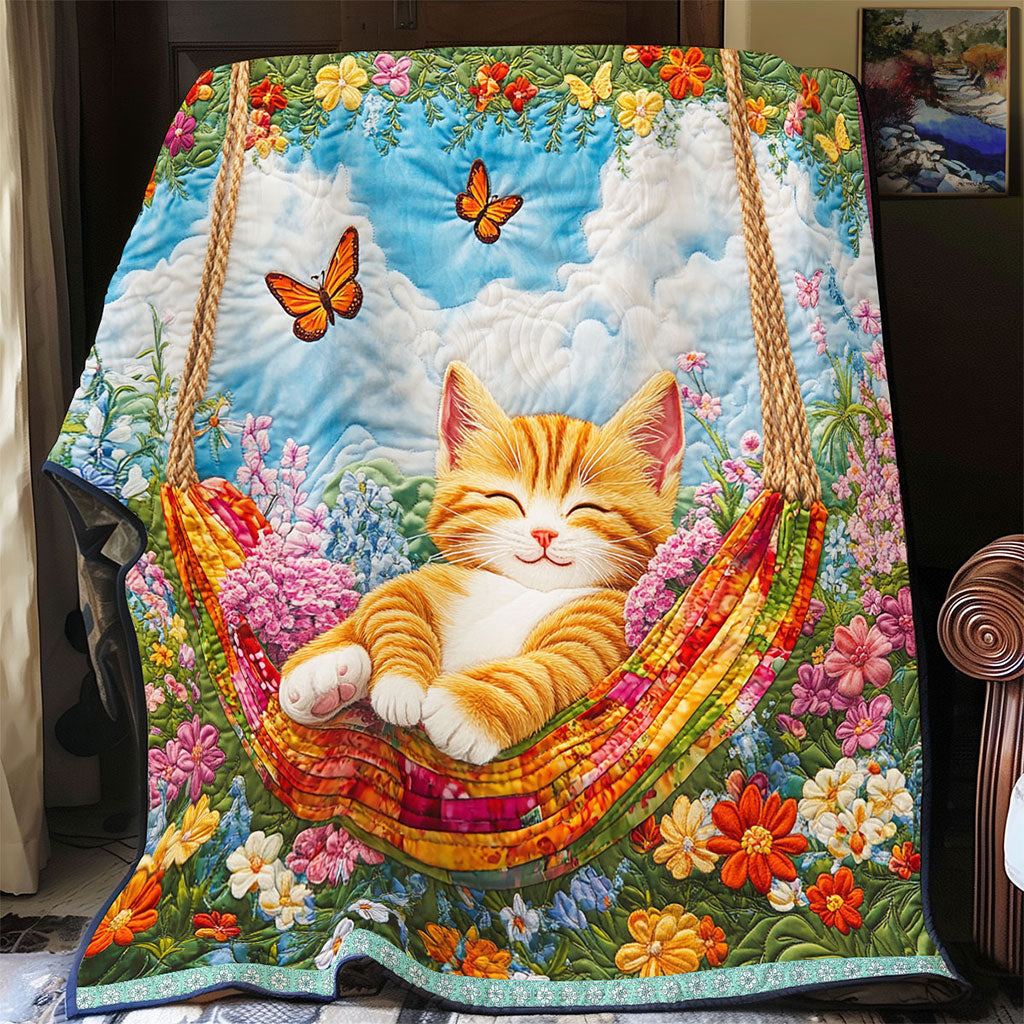 Orange Cat Happy WT2702101CL Quilt