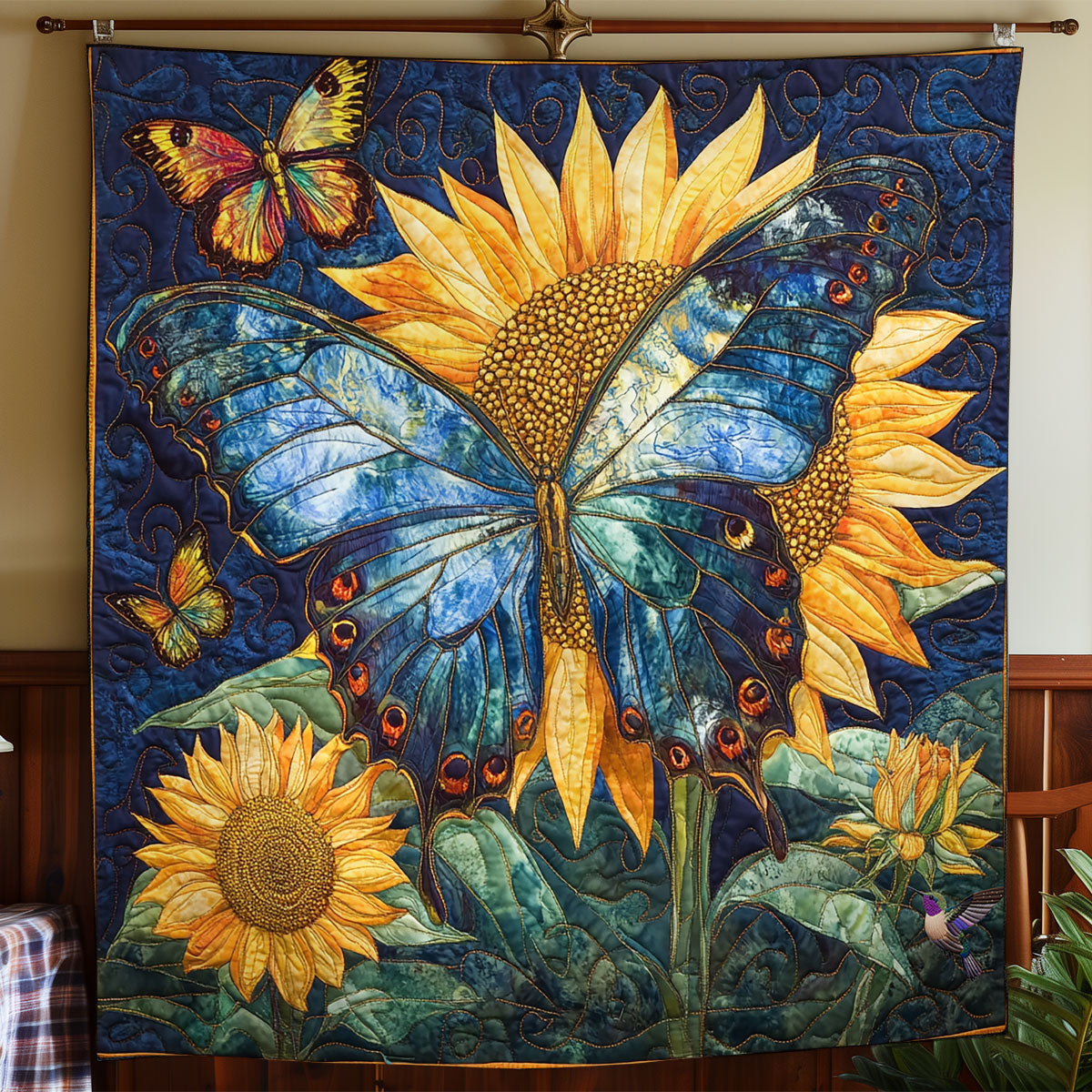 Butterfly Sunflower WY1911080CL Quilt