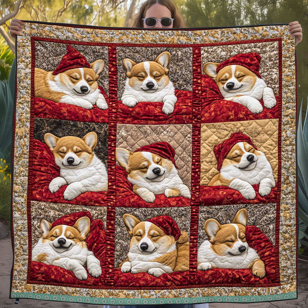 Sleeping Corgi WJ2809022CL Quilt