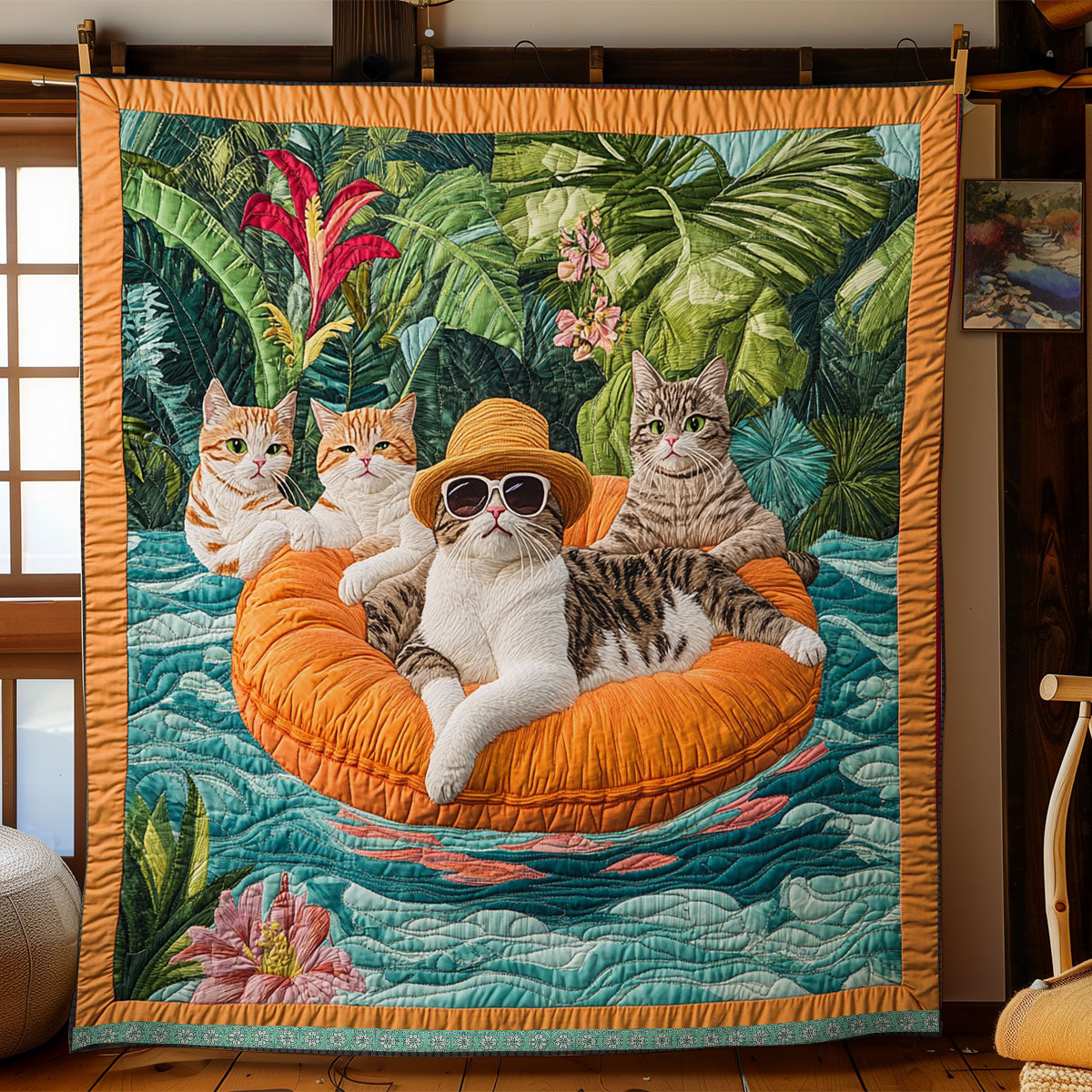 Swimming Cat WX1211033CL Quilt