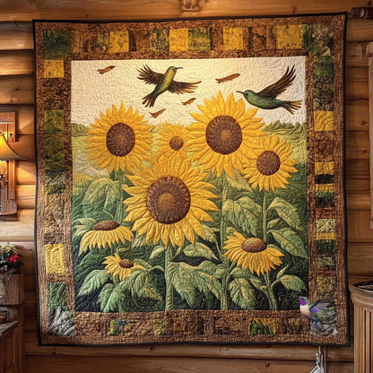 Golden Bloom Hummingbird WN0711060CL Quilt