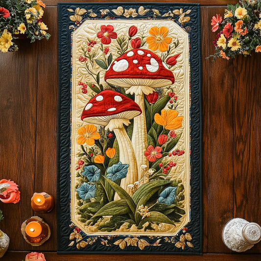 Secret Mushroom Grove CP2904028CL Quilted Table Runner