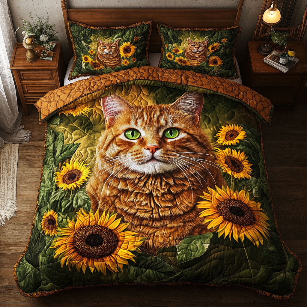 Orange Cat Sunflower WT2702021CL Duvet Cover Set