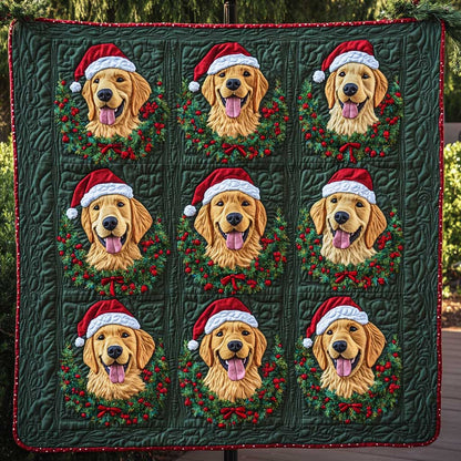 Golden Retriever Festive Cheer WN2709145CL Quilt