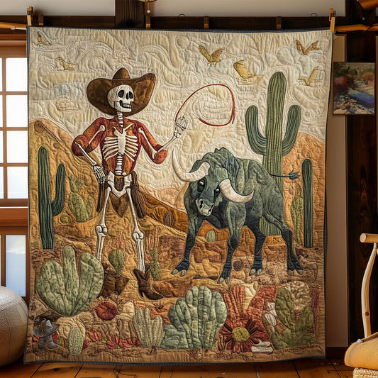 Skeleton Cowboy And Bull WN0411034CL Quilt