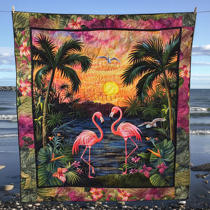 Romantic Flamingo Sunset WJ1008030CL Quilt