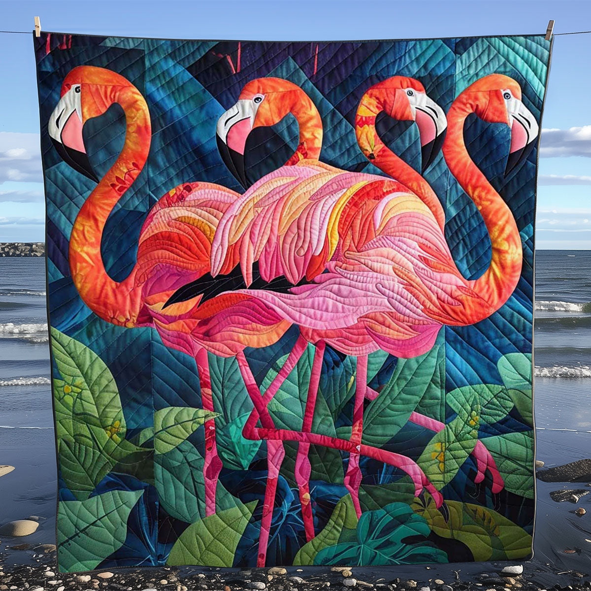 Tropical Flamingo WJ1308045CL Quilt