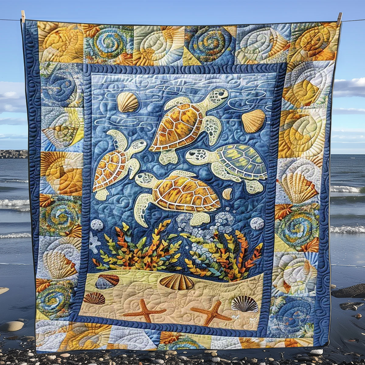 Turtle Under The Sea WJ0908030CL Quilt