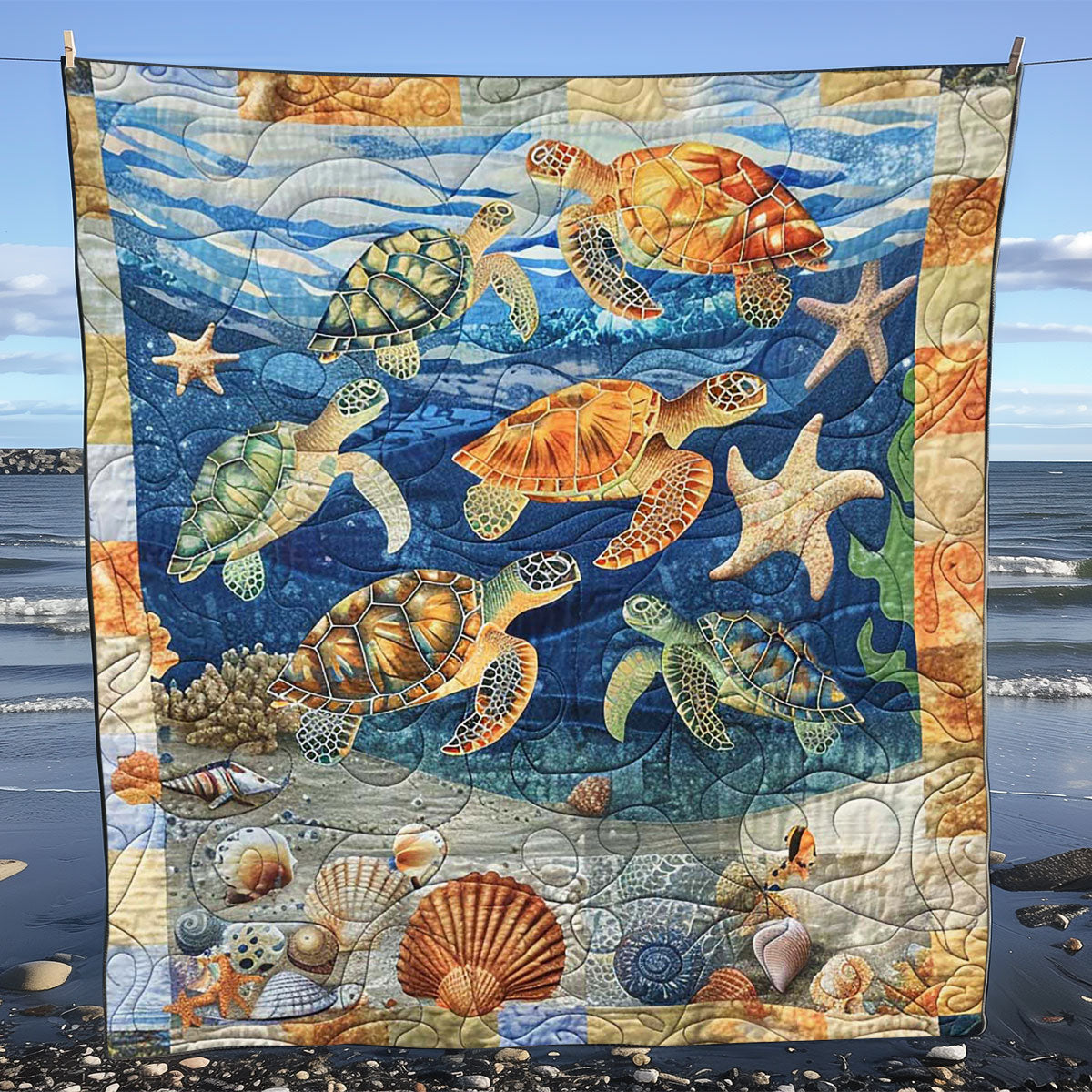 Turtle Under The Sea WJ0908031CL Quilt