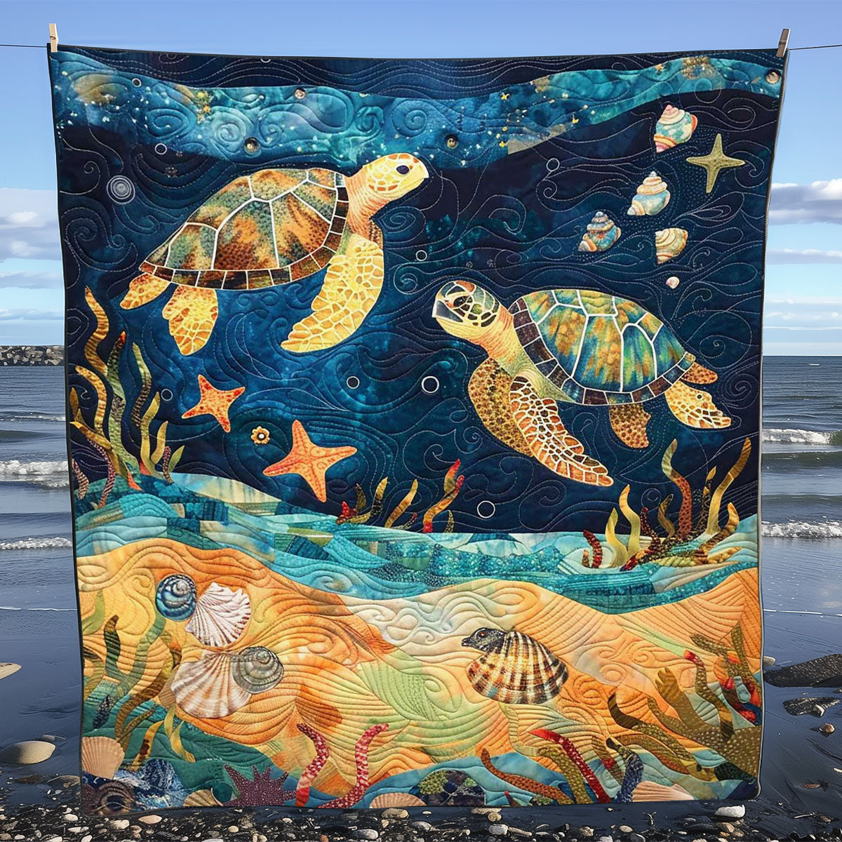 Turtle Under The Sea WJ1008038CL Quilt