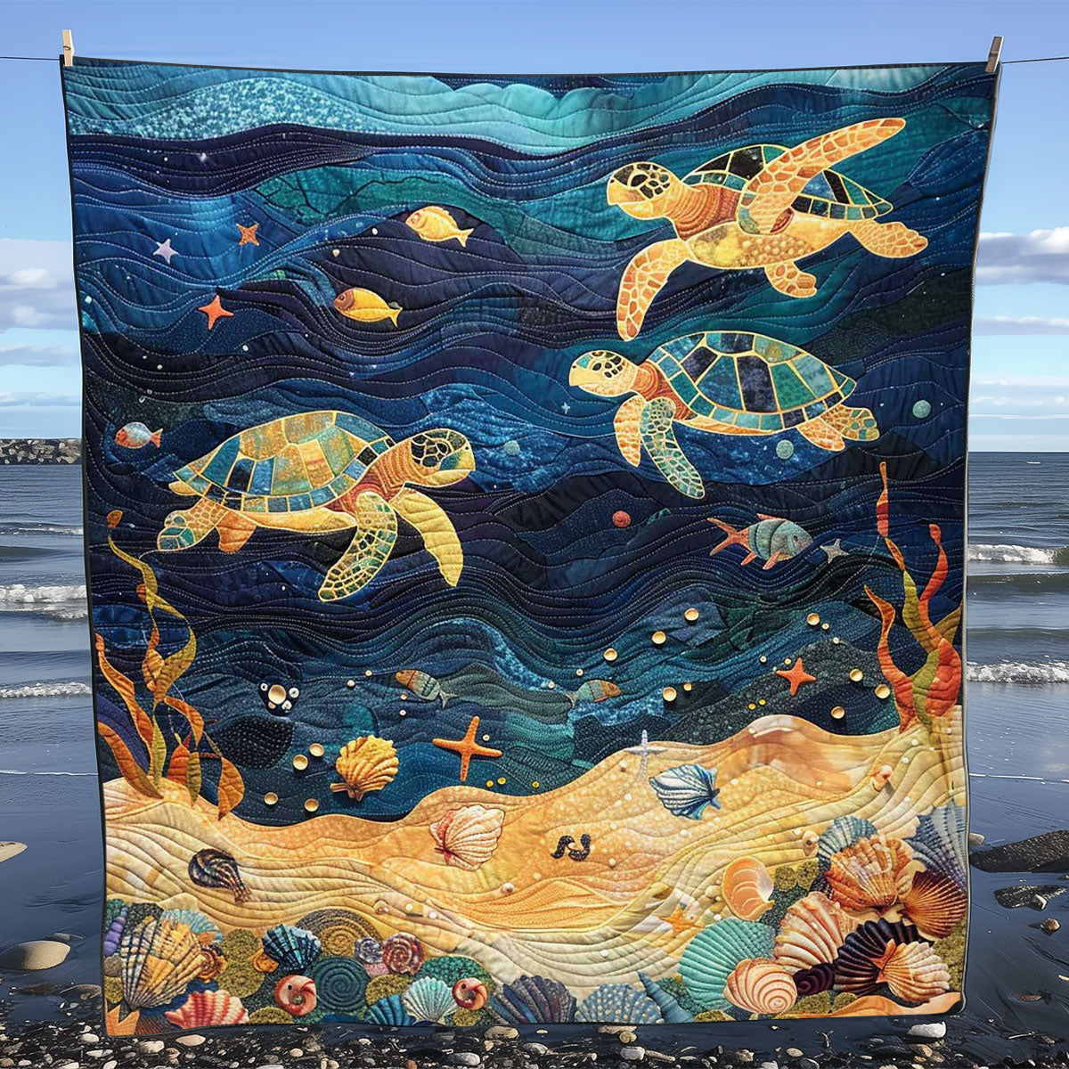 Turtle Under The Sea WJ1308022CL Quilt