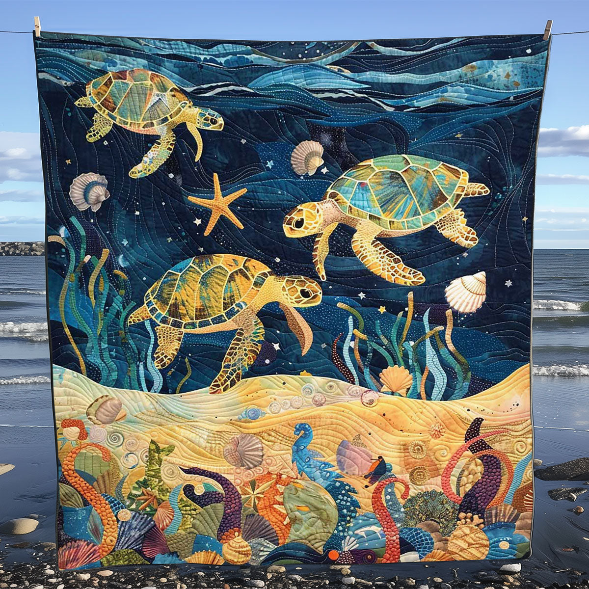 Turtle Under The Sea WJ1608027CL Quilt