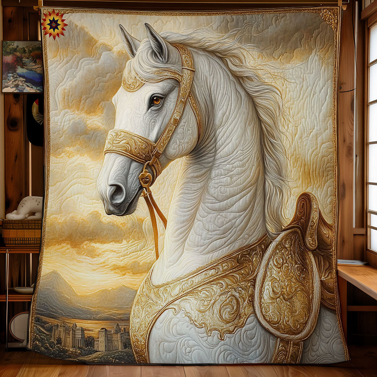 Horse Abstract WY1811037CL Quilt