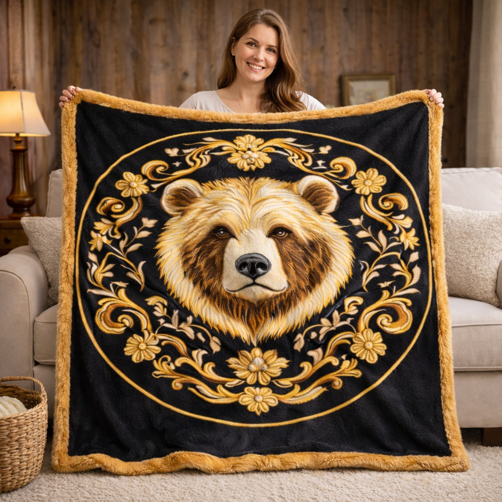 Golden Crown Bear KL2701004CL Faux Fur Throw Blanket