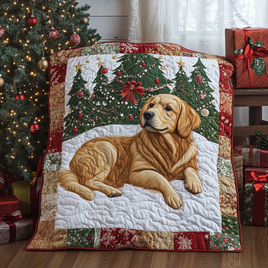 Christmas Golden Retriever WP1809038CL Quilt