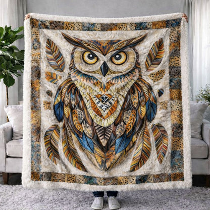 Tribal Owl CW1901003CL Faux Fur Throw Blanket