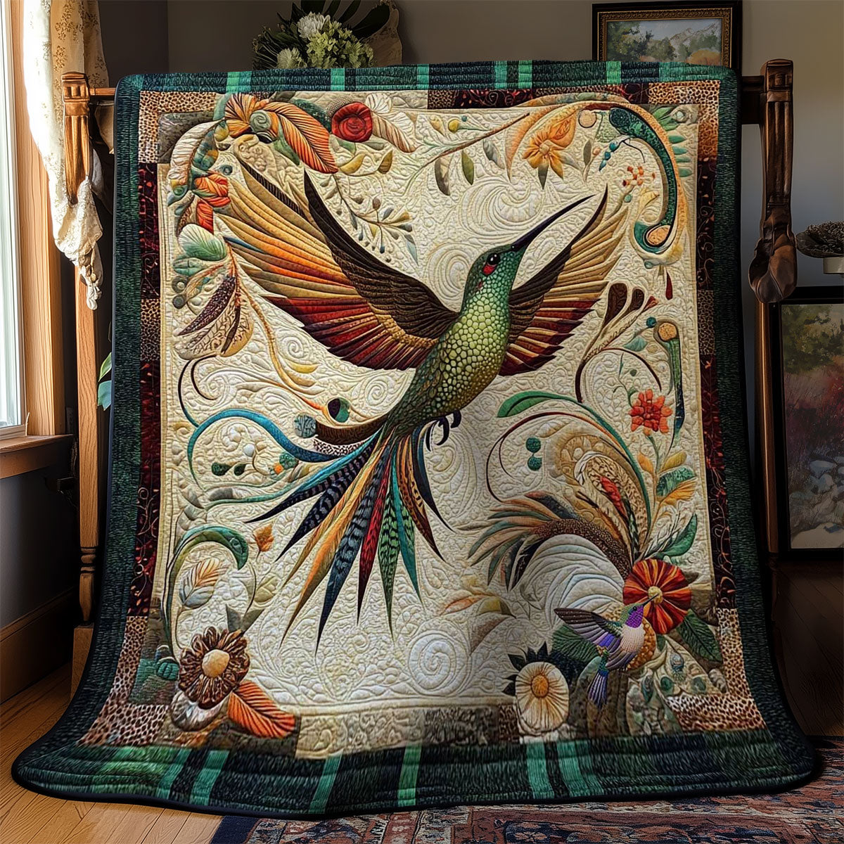 Hummingbird Feather Embrace WN1010017CL Quilt