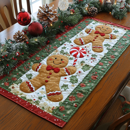 Christmas Gingerbread WJ0110035CL Quilted Table Runner