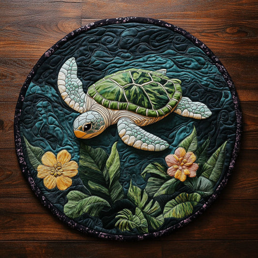 Sea Turtle CP0505025CL Quilted Round Mat
